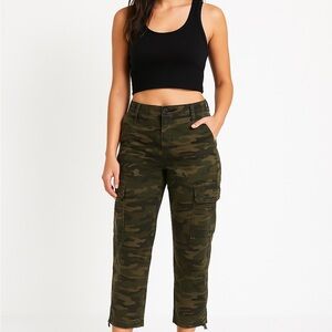 Sanctuary Standard Surplus Green Cotton Cargo Pants Size 32 Cropped Utility